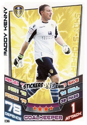 Sticker Paddy Kenny - NPower Championship 2012-2013. Match Attax n. 136 - Topps