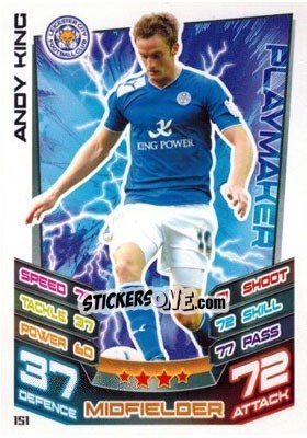 Sticker Andy King - NPower Championship 2012-2013. Match Attax n. 151 - Topps