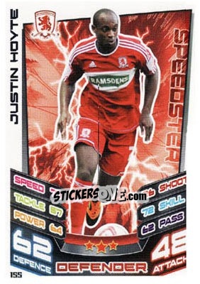 Sticker Justin Hoyte - NPower Championship 2012-2013. Match Attax n. 155 - Topps