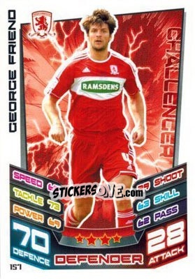 Figurina George Friend - NPower Championship 2012-2013. Match Attax n. 157 - Topps