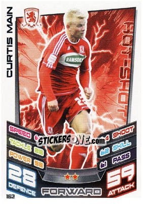 Sticker Curtis Main - NPower Championship 2012-2013. Match Attax n. 162 - Topps