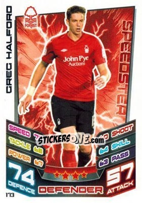Sticker Greg Halford - NPower Championship 2012-2013. Match Attax n. 173 - Topps