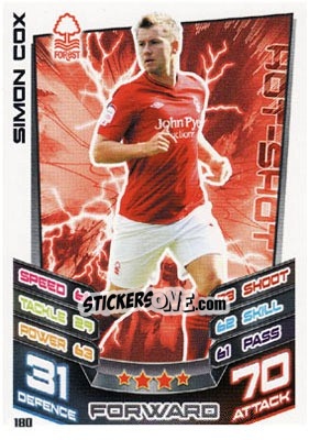 Sticker Simon Cox - NPower Championship 2012-2013. Match Attax n. 180 - Topps