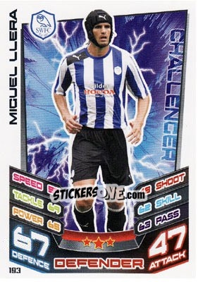 Figurina Miguel Llera - NPower Championship 2012-2013. Match Attax n. 193 - Topps