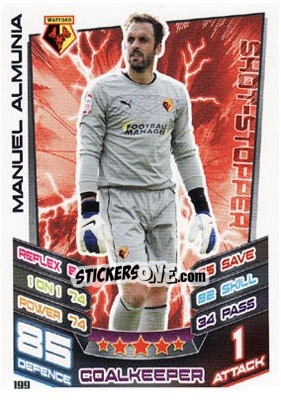 Sticker Manuel Almunia - NPower Championship 2012-2013. Match Attax n. 199 - Topps