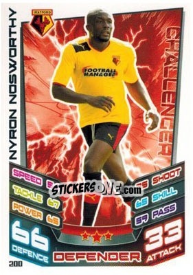 Cromo Nyron Nosworthy - NPower Championship 2012-2013. Match Attax n. 200 - Topps