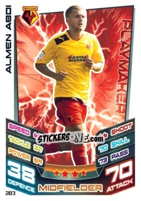 Figurina Almen Abdi - NPower Championship 2012-2013. Match Attax n. 203 - Topps