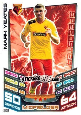 Sticker Mark Yeates - NPower Championship 2012-2013. Match Attax n. 205 - Topps