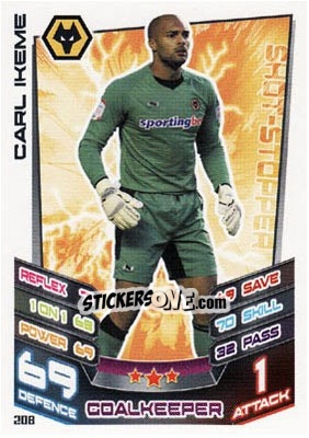Sticker Carl Ikeme - NPower Championship 2012-2013. Match Attax n. 208 - Topps