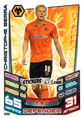 Sticker Christophe Berra - NPower Championship 2012-2013. Match Attax n. 209 - Topps