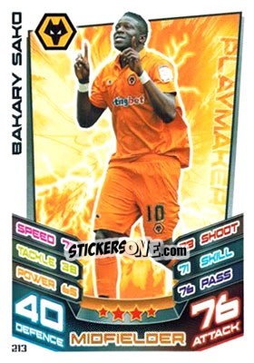 Figurina Bakary Sako - NPower Championship 2012-2013. Match Attax n. 213 - Topps