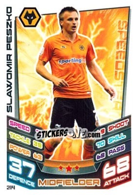 Sticker Slawomir Peszko - NPower Championship 2012-2013. Match Attax n. 214 - Topps