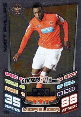 Sticker Matt Phillips - NPower Championship 2012-2013. Match Attax n. 228 - Topps