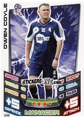 Sticker Owen Coyle - NPower Championship 2012-2013. Match Attax n. 229 - Topps