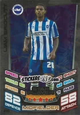 Sticker Liam Bridcutt - NPower Championship 2012-2013. Match Attax n. 233 - Topps