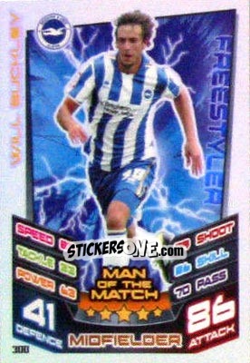 Sticker Will Buckley - NPower Championship 2012-2013. Match Attax n. 300 - Topps