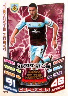 Sticker Jason Shackell - NPower Championship 2012-2013. Match Attax n. 303 - Topps