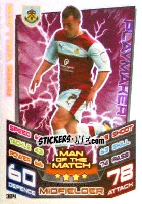 Sticker Ross Wallace - NPower Championship 2012-2013. Match Attax n. 304 - Topps