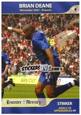 Sticker Brian Deane - Leicester Mercury Greatest Players 2003
 - NO EDITOR