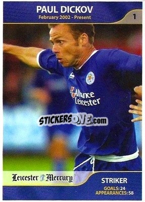 Sticker Paul Dickov - Leicester Mercury Greatest Players 2003
 - NO EDITOR