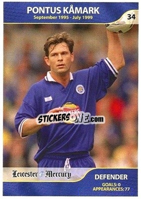 Sticker Pontus Kamark - Leicester Mercury Greatest Players 2003
 - NO EDITOR