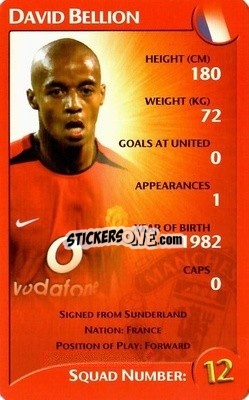 Cromo David Bellion - Manchester United 2003-2004
 n. 11 - Top Trumps