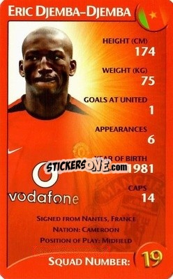 Sticker Eric Djemba-Djemba - Manchester United 2003-2004
 - Top Trumps