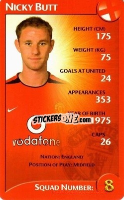 Sticker Nicky Butt - Manchester United 2003-2004
 - Top Trumps