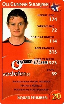 Sticker Ole Gunnar Solskjaer - Manchester United 2003-2004
 n. 18 - Top Trumps