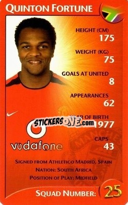Sticker Quinton Fortune - Manchester United 2003-2004
 - Top Trumps