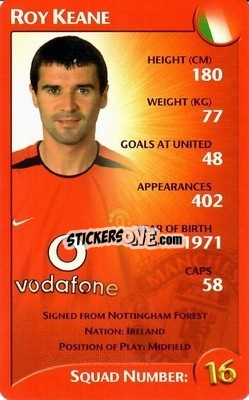 Sticker Roy Keane - Manchester United 2003-2004
 n. 15 - Top Trumps