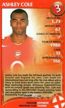 Figurina Ashley Cole - Arsenal Untouchables 2004-2005
 n. 4 - Top Trumps
