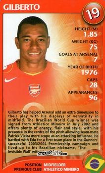 Sticker Gilberto - Arsenal Untouchables 2004-2005
 n. 17 - Top Trumps