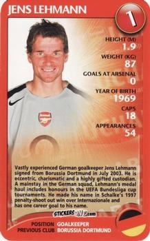 Cromo Jens Lehmann - Arsenal Untouchables 2004-2005
 n. 3 - Top Trumps