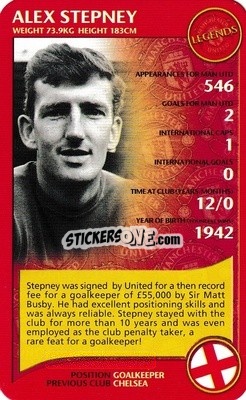 Sticker Alex Stepney - Manchester United 2005-2006
 n. 30 - Top Trumps