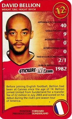 Sticker David Bellion - Manchester United 2005-2006
 n. 9 - Top Trumps