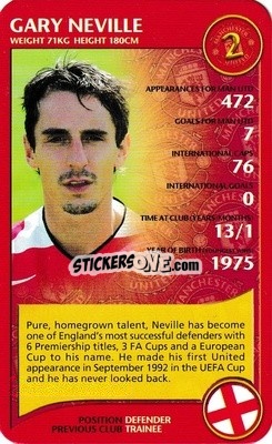 Sticker Gary Neville - Manchester United 2005-2006
 n. 3 - Top Trumps