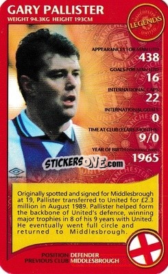 Sticker Gary Pallister - Manchester United 2005-2006
 n. 31 - Top Trumps