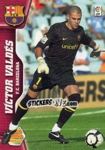 Sticker Victor Valdes - Liga BBVA 2010-2011. Megacracks n. 56 - Panini
