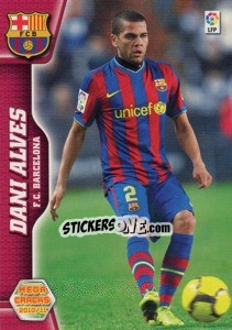 Sticker Dani Alves - Liga BBVA 2010-2011. Megacracks n. 57 - Panini