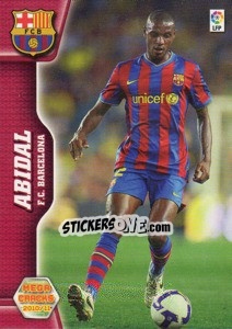 Sticker Abidal - Liga BBVA 2010-2011. Megacracks n. 58 - Panini