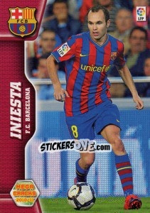 Sticker Iniesta - Liga BBVA 2010-2011. Megacracks - Panini