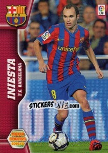 Sticker Iniesta - Liga BBVA 2010-2011. Megacracks n. 66 - Panini