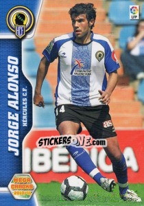 Sticker Jorge Alonso - Liga BBVA 2010-2011. Megacracks - Panini
