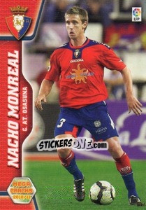 Sticker Nacho Monreal - Liga BBVA 2010-2011. Megacracks - Panini