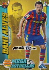 Sticker Dani Alves - Liga BBVA 2010-2011. Megacracks n. 364 - Panini