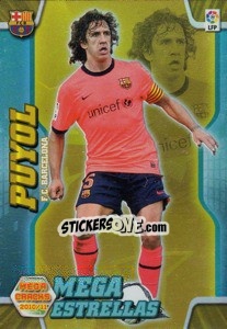 Sticker Puyol - Liga BBVA 2010-2011. Megacracks n. 366 - Panini