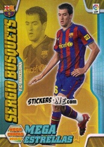 Sticker Sergio Busquets - Liga BBVA 2010-2011. Megacracks n. 373 - Panini