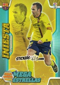 Cromo Iniesta - Liga BBVA 2010-2011. Megacracks - Panini