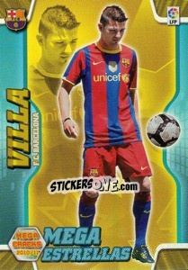 Sticker David Villa - Liga BBVA 2010-2011. Megacracks n. 395 - Panini